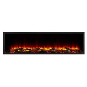Electric fireplace with realistic glowing flames.