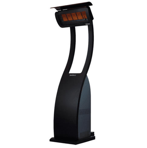 Modern outdoor patio heater with sleek design.